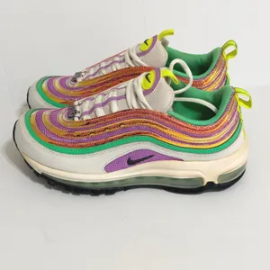 Nike Air Max 97 White Electro Green Fuchsia‎ Glow Sneakers Womens 7 Multicolor thumbnail 5