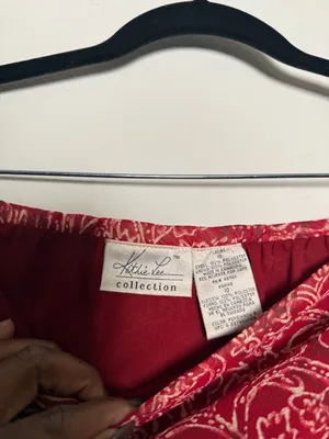 vintage 2000s Red Skirt Floral Print thumbnail 5