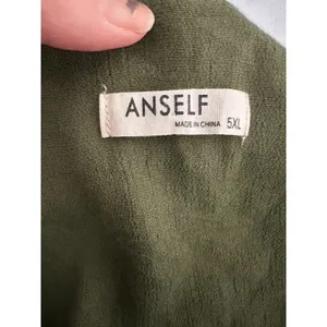 Anself Maxi Dress Green Size 5XL Asymmetrical Lagenlook Long Sleeve Crinkle‎ thumbnail 5