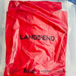 Lands End Red Mock Neck Long Sleeve Cotton Shirt Large 14-16 thumbnail 3
