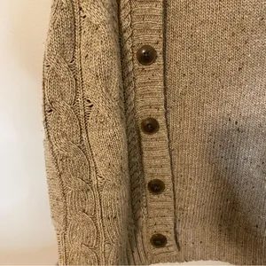 Uniqlo Women 6 Sleeveless Cardigan Vest Cable Knit Button Up‎ Grandpa Chunky thumbnail 5