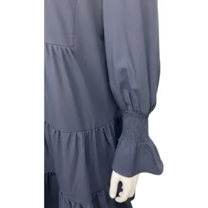 Tuckernuck Women's M Blue Tiered Mini Dress Long‎ Sleeve V-Neck Pomander Place thumbnail 5