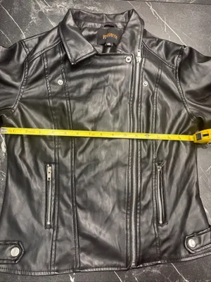 Ambiance Cropped Black Faux Leather Moto Jacket Medium Asym Zip BNWOT thumbnail 7