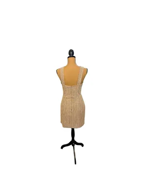 Francesca’s Tweed Mini Dress Womens M Square Neck Preppy Old Money Academia thumbnail 3