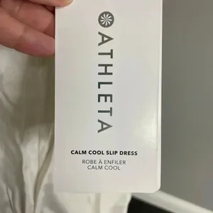 Athleta NWT Women's Calm Cool Slip Dress Ivory Off White Size Medium Retail $119 thumbnail 3
