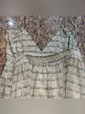 Blush Green and white striped tie dye maxi dress thumbnail 6