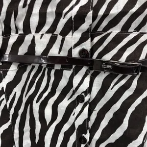 Tweeds large linen zebra print belted top Brown thumbnail 3