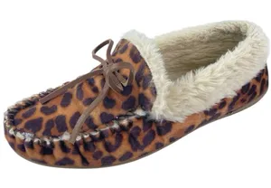 J. Crew Leopard Calf Hair Faux Fur Slip On Flats Moccasin Slippers Shoes Size 10 thumbnail 1