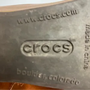 Crocs A-Leigh wedge boots tan casual‎ trendy neutral comfort shoe women size 7.5 thumbnail 9