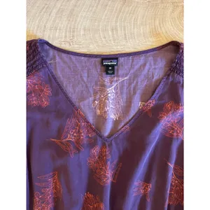 Patagonia Shallow Moon Dress Labrador Tea Deep Plum Floral Size M thumbnail 3