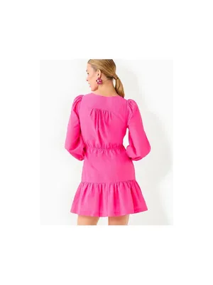 Lilly Pulitzer Deacon Mini Dress Pink 3/4 Sleeves Womens 2 Whimsy Preppy thumbnail 9