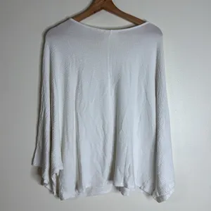 Maeve by Anthropologie Women's Claire Pullover Bell Sleeves Blouse White XL thumbnail 8
