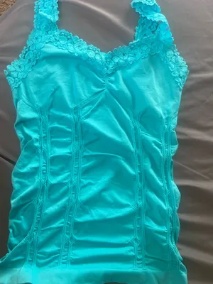 Joe Boxer Lace-Trim Turquoise Camisole Top thumbnail 5
