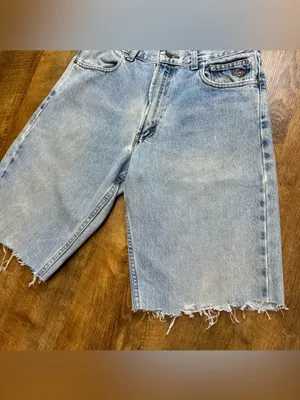 Vtg Y2K Harley-Davidson Baggy Cut Off Jorts Distressed Denim Jean Shorts Sz 31 thumbnail 4