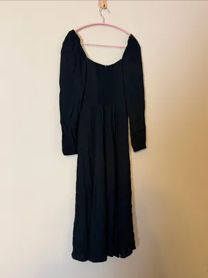 Reformation Sigmund Dress Black Slit‎ Dress Size 2 thumbnail 8