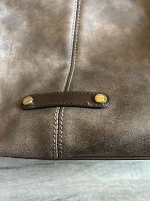 Women's Taupe Tote Bag with Tassel Accent thumbnail 3
