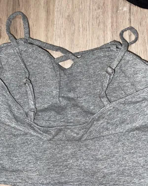 Grey Crop Top Gray thumbnail 2