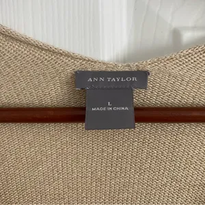 Ann‎ Taylor Women Large Knit Sweater Gold Shimmer Holiday New Year Party thumbnail 2