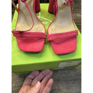 Sam Edelman Kit Dahlia Pink Square Toe Slingback Cylindrical Block Heel Sandals‎ thumbnail 5
