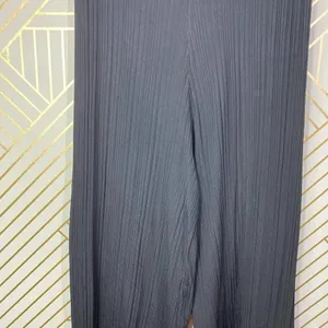 Zara‎ Pants Textured Weave with Contrasting Hem Ribbed Black Mauve Size Medium thumbnail 5