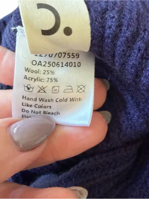 Commense - NWT Tie Neck Button Knit Cardigan Wool Blend Navy White Trim Sz M thumbnail 8