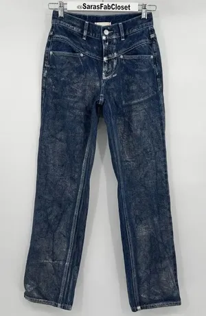 BDG Urban Outfitters Straight Leg‎ Cowboy Jean Metallic Mid Rise Women's Size 25 thumbnail 1