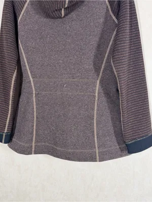 Prana Women’s Bijou Jacket Fleece Lined Wool Blend Hooded Full Zip in Brown L thumbnail 6