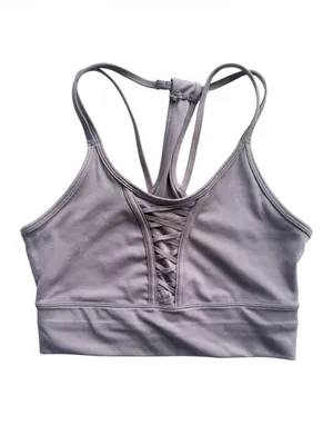 Nike Dri-Fit Laced Sports Bra - Purple Smoke - Size Small thumbnail 2