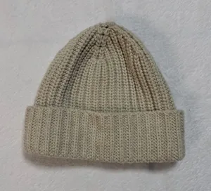 G. Label by goop Classic Hat Ivory Wool Cashmere Ribbed Beanie One Size thumbnail 1