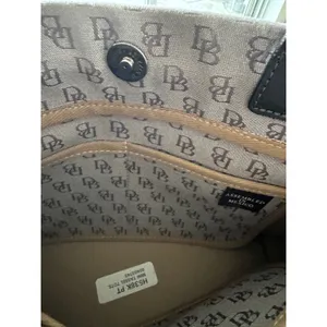 Dooney & Bourke Monogram Canvas Tote Bag Brown Leather‎ Trim Tassel Accent thumbnail 15
