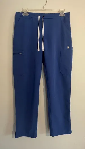 Figs Women's Yola High Rise Slim Scrub Pants in Royal Blue- small thumbnail 1