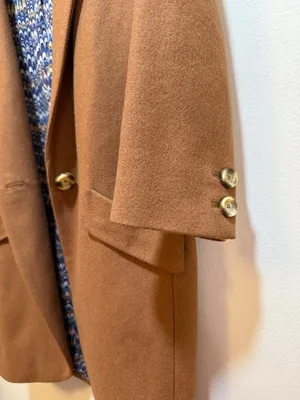 Cartonnier Brown Wool Blend Jacket Tailored Moody Professor Classic Tan Camel thumbnail 7