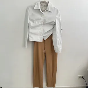 NEW Hollister high rise vegan leather bootcut Pants size 24 camel tan thumbnail 6