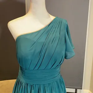 Women’s One Shoulder Chiffon Full Length Prom Party Formal Dress Size S thumbnail 2