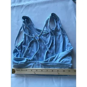 Light Blue Cotton buffbunny Embroidered Crop Top‎ Summer Tank Sleeveless S thumbnail 4