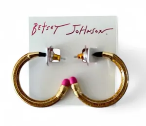 NWT Betsey Johnson Pencil Hoop Earrings thumbnail 1