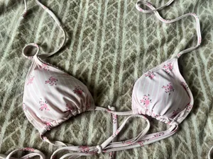 Pink Striped Flowers swimsuit thumbnail 4