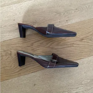 Unisa - Leticia Low Heel Buckle Mules in Dark Brown thumbnail 3