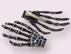 2pcs Halloween Skeleton Hand Decor Hair Clips - #174 thumbnail 2