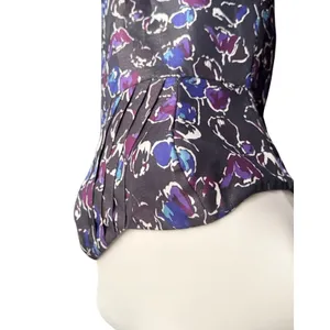 American‎ Eagle Outfitters Strapless Floral Mini Dress Purple Blue Size 6 thumbnail 3