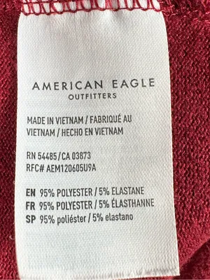 American Eagle Soft & Sexy Plush V-Neck Long Sleeve Tee‎ Red Size XS thumbnail 7