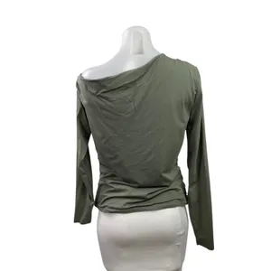 Abercrombie & Fitch Olive Green Long Sleeve Cowl Neck Pullover Blouse Top Size L thumbnail 3