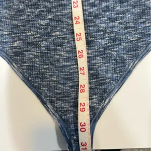 Abercrombie & Fitch NWT blue knit O-Ring Cutout Sweater Bodysuit size XL thumbnail 11