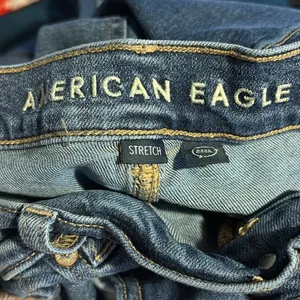 AE American Eagle Stretch Jean 6R Curvy Super High-Waisted Baggy Straight Cargo thumbnail 6