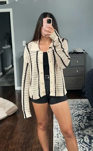 Elan Button-Up Knit Sweater thumbnail 3