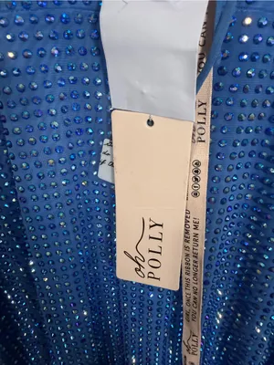 NWT Oh Polly Valeria Embellished Open Back Long Sleeve Mini Dress Cobalt Blue 8 thumbnail 8
