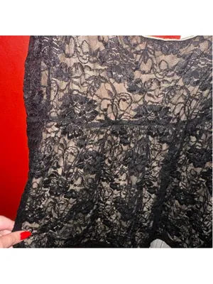 90s Vintage NY&Co Black Floral Lace Overlay Cami Top Nude Lining Grunge Coquette thumbnail 4