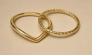 Simple & Dainty 14K Gold Filled Ring Set Size 6 thumbnail 1