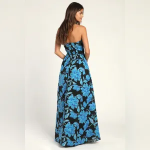 Lulus strapless jacquard dress thumbnail 2