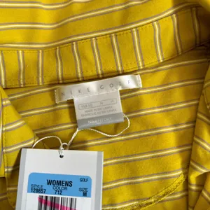 Nike Golf Sleeveless Mustard Yellow Striped Polo Sleeveless Top thumbnail 8
